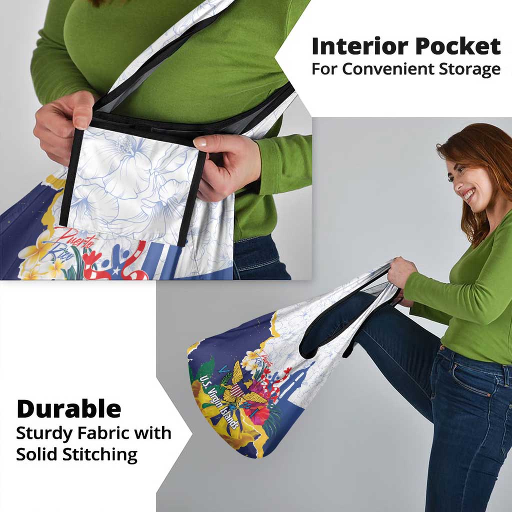 US Virgin Islands - Puerto Rico Day Grocery Bag Boricua Coqui Yellow-colored Eagle - Wonder Print Shop