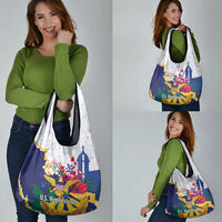 US Virgin Islands - Puerto Rico Day Grocery Bag Boricua Coqui Yellow-colored Eagle - Wonder Print Shop