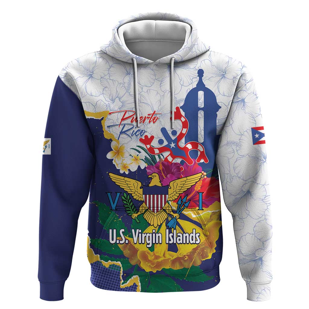 US Virgin Islands - Puerto Rico Day Hoodie Boricua Coqui Yellow-colored Eagle - Wonder Print Shop