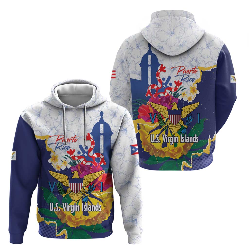 US Virgin Islands - Puerto Rico Day Hoodie Boricua Coqui Yellow-colored Eagle - Wonder Print Shop