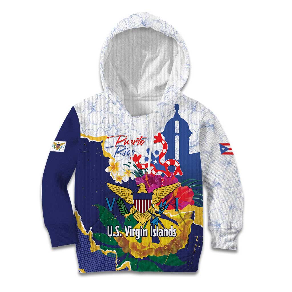 US Virgin Islands - Puerto Rico Day Kid Hoodie Boricua Coqui Yellow-colored Eagle - Wonder Print Shop