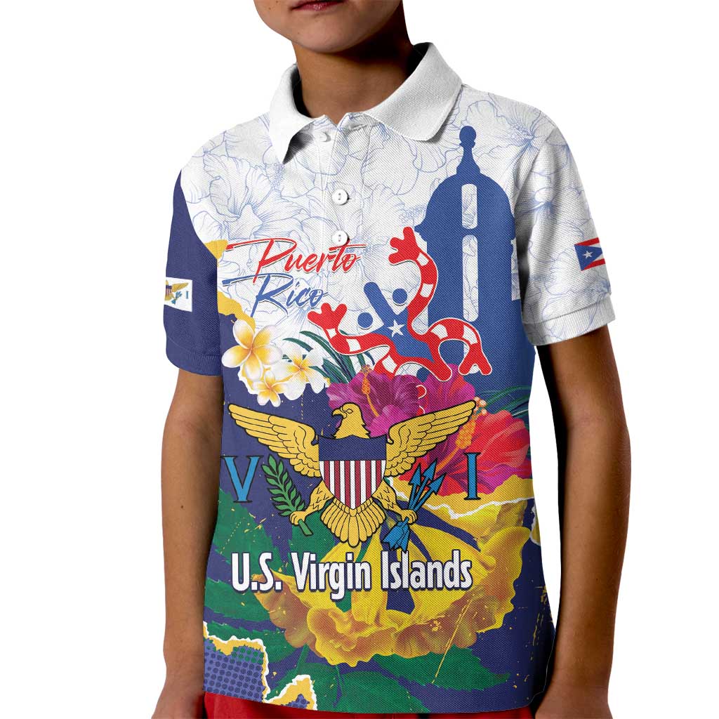 US Virgin Islands - Puerto Rico Day Kid Polo Shirt Boricua Coqui Yellow-colored Eagle - Wonder Print Shop
