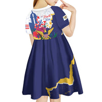 US Virgin Islands - Puerto Rico Day Kid Short Sleeve Dress Boricua Coqui Yellow-colored Eagle - Wonder Print Shop
