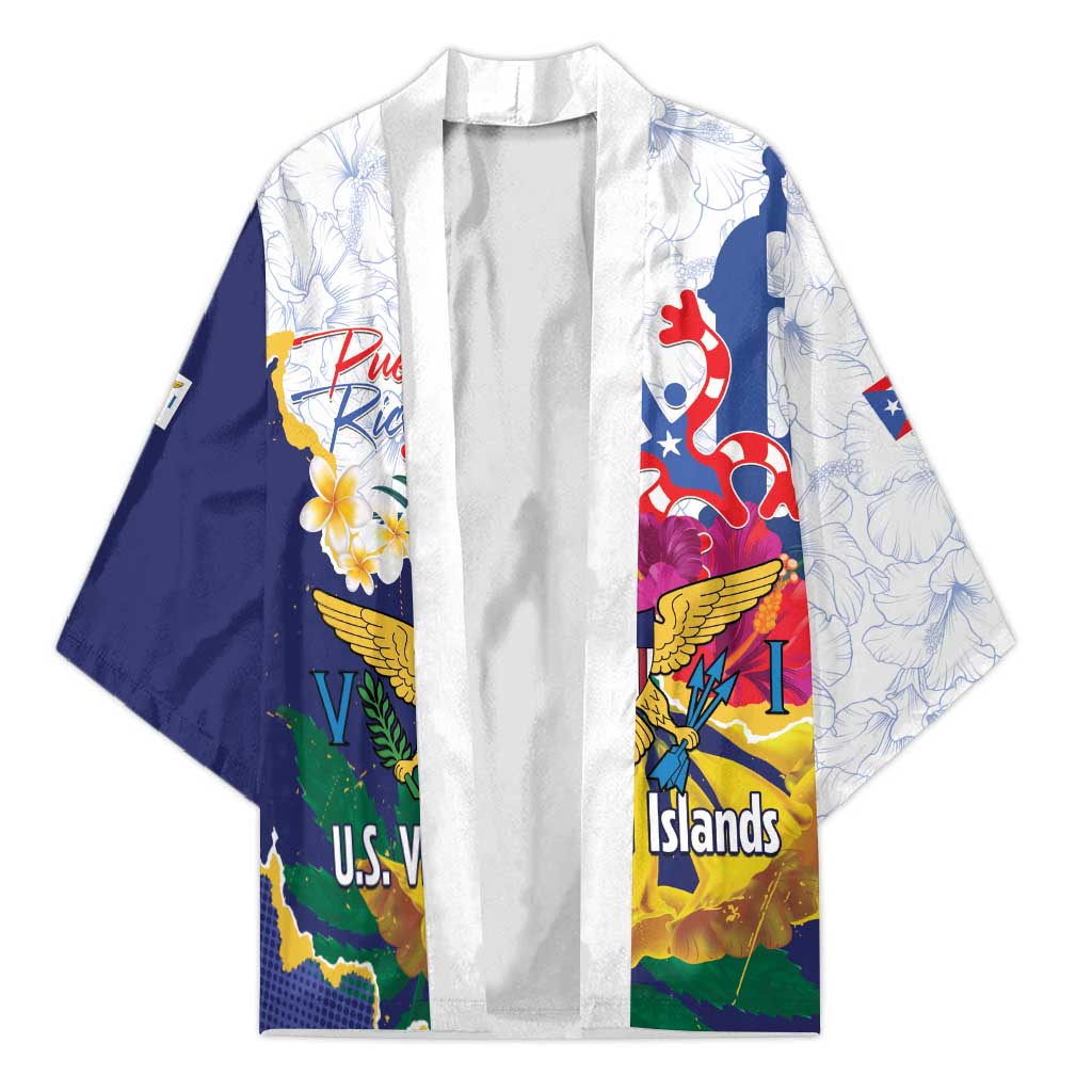 US Virgin Islands - Puerto Rico Day Kimono Boricua Coqui Yellow-colored Eagle - Wonder Print Shop
