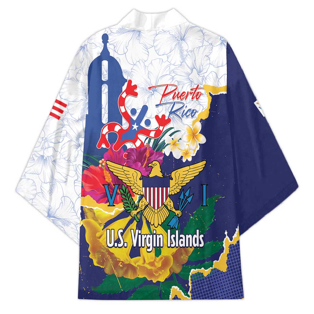 US Virgin Islands - Puerto Rico Day Kimono Boricua Coqui Yellow-colored Eagle - Wonder Print Shop