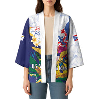 US Virgin Islands - Puerto Rico Day Kimono Boricua Coqui Yellow-colored Eagle - Wonder Print Shop