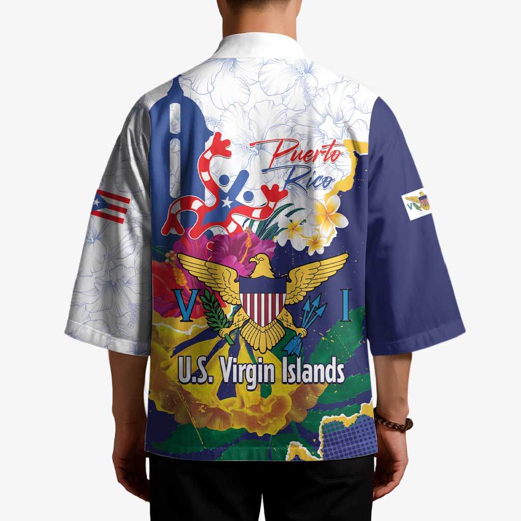 US Virgin Islands - Puerto Rico Day Kimono Boricua Coqui Yellow-colored Eagle - Wonder Print Shop