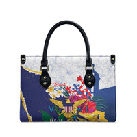 US Virgin Islands - Puerto Rico Day Leather Bag Boricua Coqui Yellow-colored Eagle - Wonder Print Shop