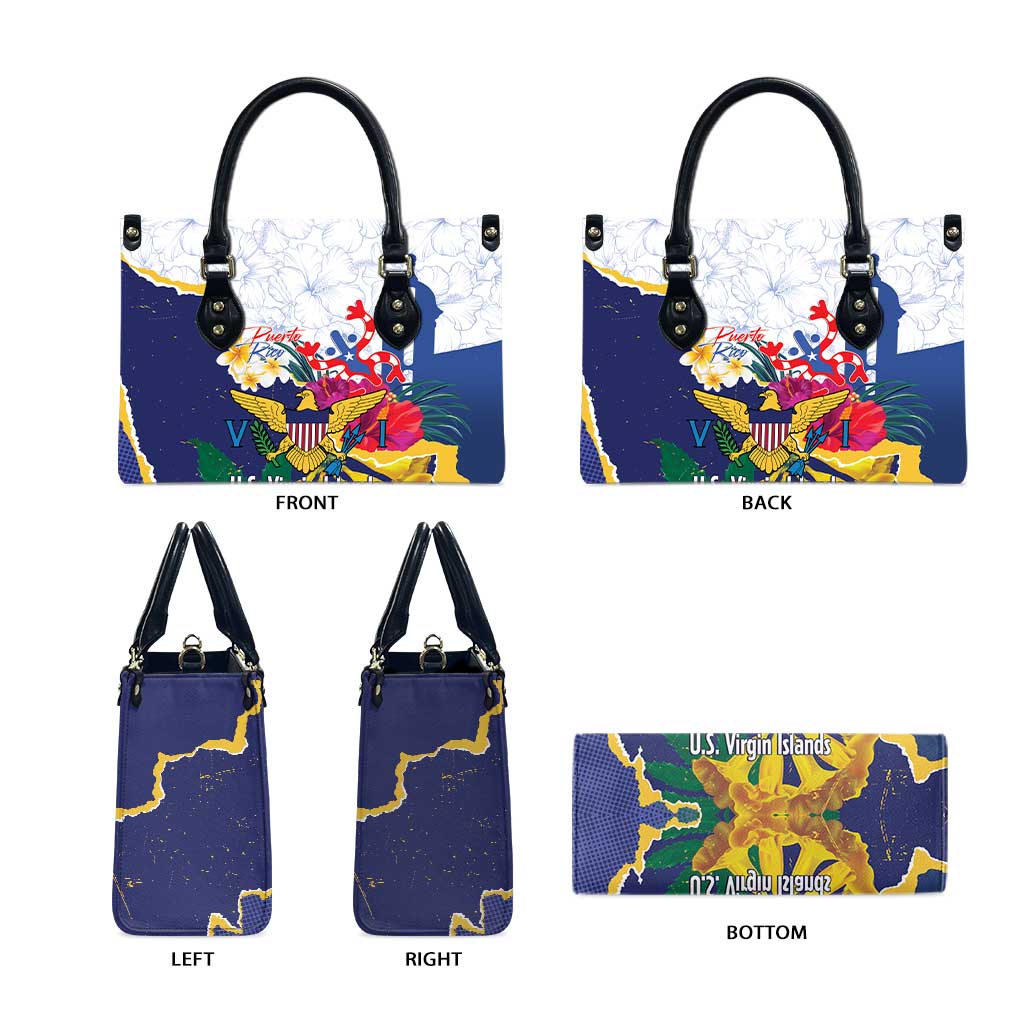 US Virgin Islands - Puerto Rico Day Leather Bag Boricua Coqui Yellow-colored Eagle - Wonder Print Shop