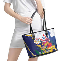 US Virgin Islands - Puerto Rico Day Leather Tote Bag Boricua Coqui Yellow-colored Eagle - Wonder Print Shop