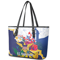 US Virgin Islands - Puerto Rico Day Leather Tote Bag Boricua Coqui Yellow-colored Eagle - Wonder Print Shop