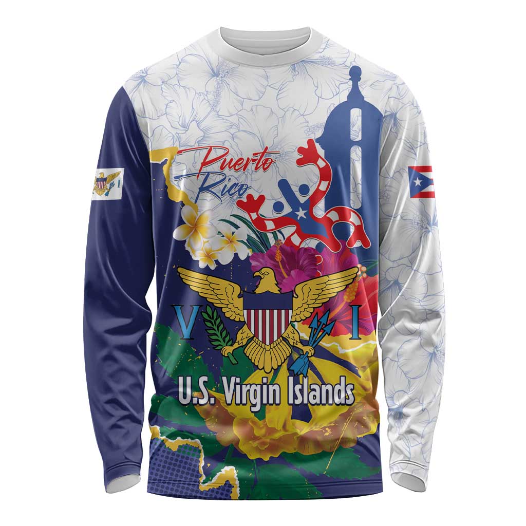 US Virgin Islands - Puerto Rico Day Long Sleeve Shirt Boricua Coqui Yellow-colored Eagle - Wonder Print Shop