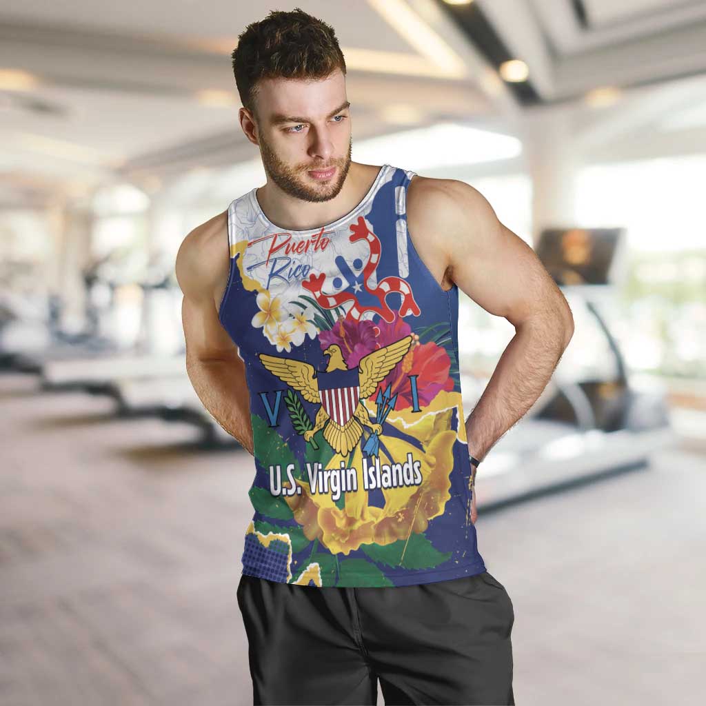 US Virgin Islands - Puerto Rico Day Men Tank Top Boricua Coqui Yellow-colored Eagle - Wonder Print Shop