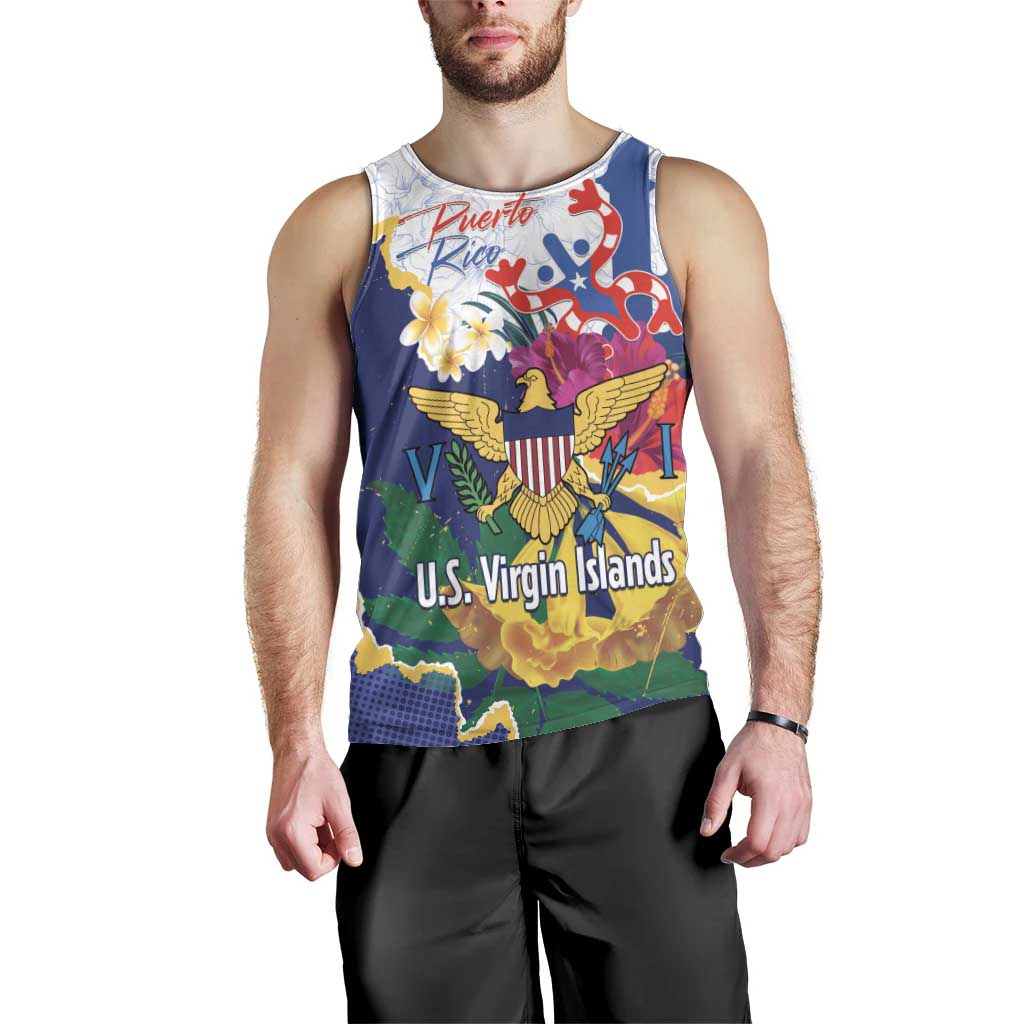 US Virgin Islands - Puerto Rico Day Men Tank Top Boricua Coqui Yellow-colored Eagle - Wonder Print Shop
