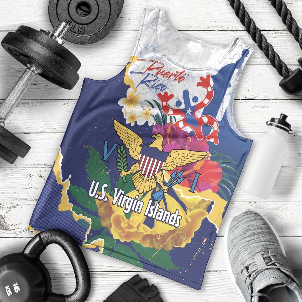 US Virgin Islands - Puerto Rico Day Men Tank Top Boricua Coqui Yellow-colored Eagle - Wonder Print Shop