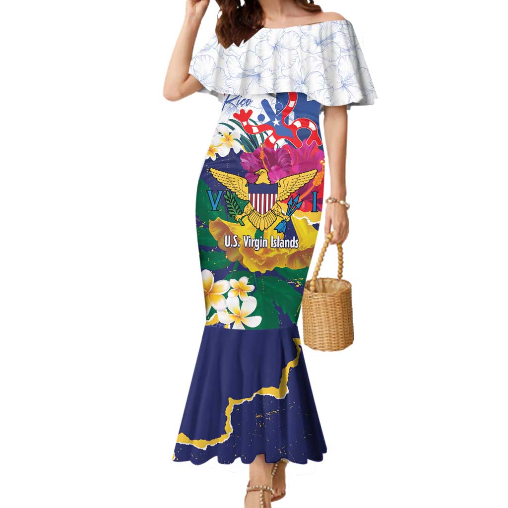 US Virgin Islands - Puerto Rico Day Mermaid Dress Boricua Coqui Yellow-colored Eagle - Wonder Print Shop