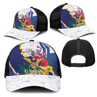 US Virgin Islands - Puerto Rico Day Mesh Trucker Cap Boricua Coqui Yellow-colored Eagle - Wonder Print Shop