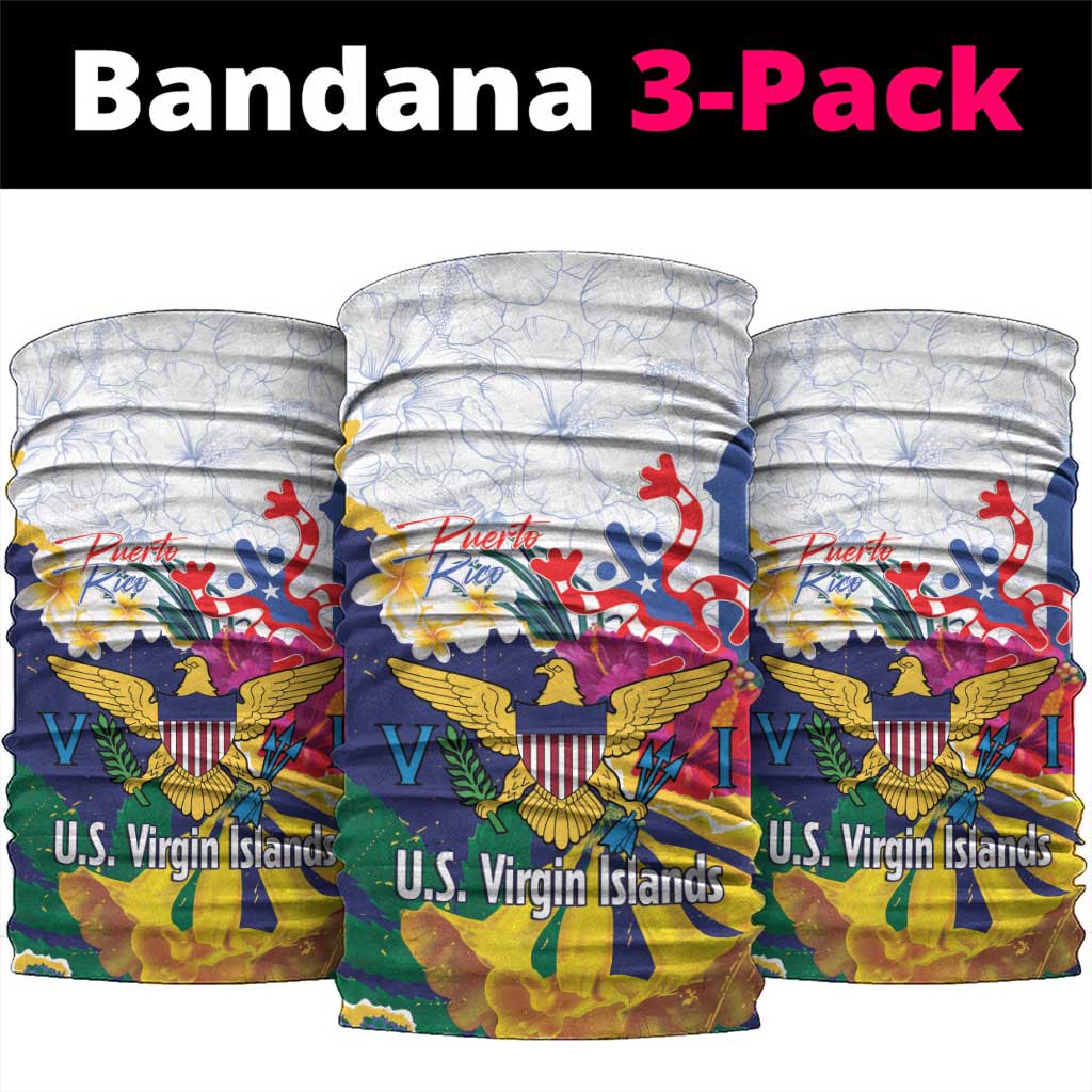 US Virgin Islands - Puerto Rico Day Neck Gaiter Boricua Coqui Yellow-colored Eagle - Wonder Print Shop