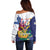 US Virgin Islands - Puerto Rico Day Off Shoulder Sweater Boricua Coqui Yellow-colored Eagle - Wonder Print Shop