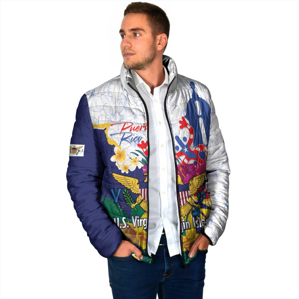 US Virgin Islands - Puerto Rico Day Padded Jacket Boricua Coqui Yellow-colored Eagle - Wonder Print Shop