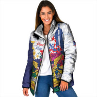 US Virgin Islands - Puerto Rico Day Padded Jacket Boricua Coqui Yellow-colored Eagle - Wonder Print Shop