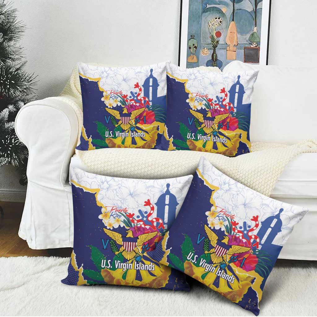 US Virgin Islands - Puerto Rico Day Pillow Cover Boricua Coqui Yellow-colored Eagle - Wonder Print Shop