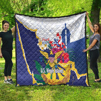 US Virgin Islands - Puerto Rico Day Quilt Boricua Coqui Yellow-colored Eagle - Wonder Print Shop