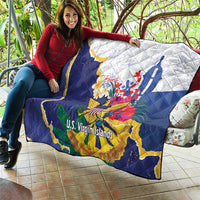 US Virgin Islands - Puerto Rico Day Quilt Boricua Coqui Yellow-colored Eagle - Wonder Print Shop