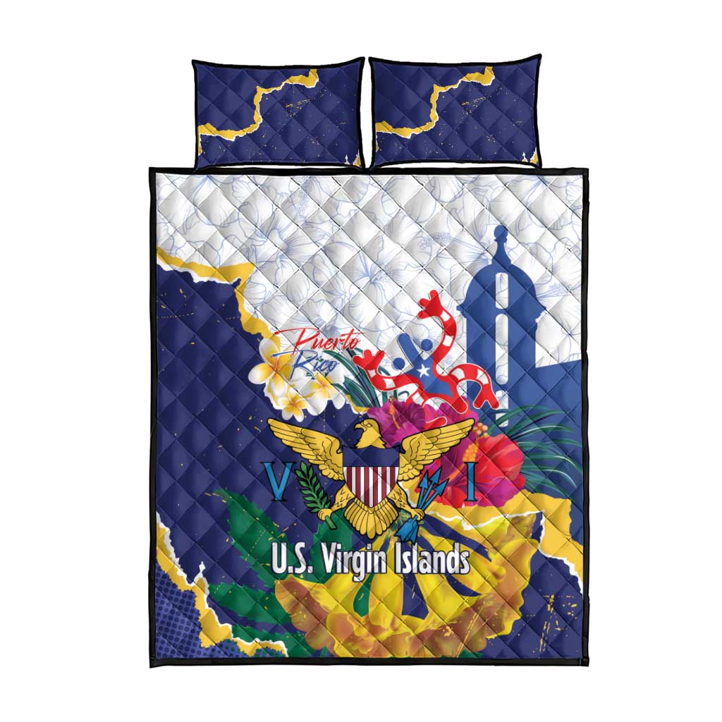 US Virgin Islands - Puerto Rico Day Quilt Bed Set Boricua Coqui Yellow-colored Eagle - Wonder Print Shop
