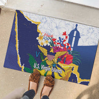 US Virgin Islands - Puerto Rico Day Rubber Doormat Boricua Coqui Yellow-colored Eagle - Wonder Print Shop