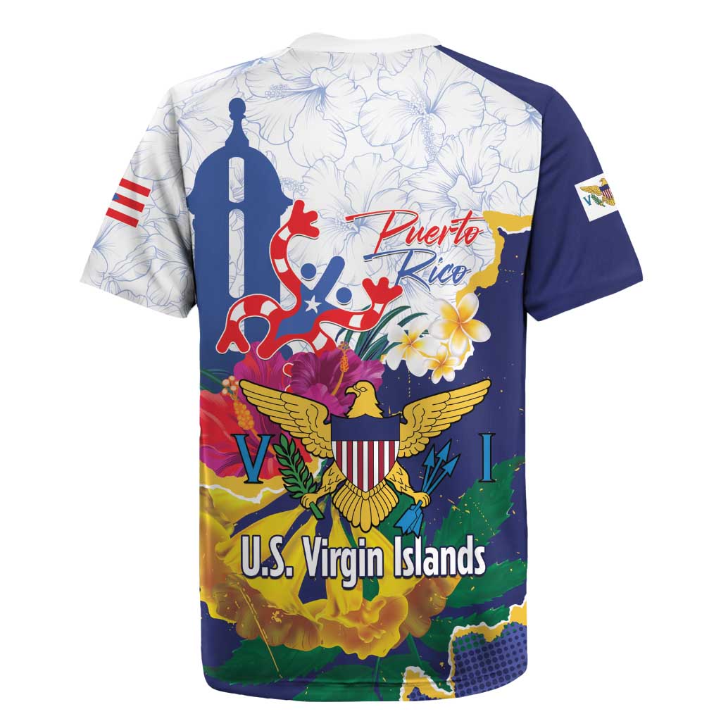 US Virgin Islands - Puerto Rico Day Rugby Jersey Boricua Coqui Yellow-colored Eagle - Wonder Print Shop