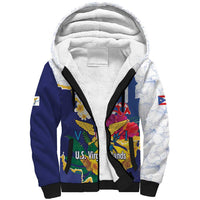 US Virgin Islands - Puerto Rico Day Sherpa Hoodie Boricua Coqui Yellow-colored Eagle - Wonder Print Shop