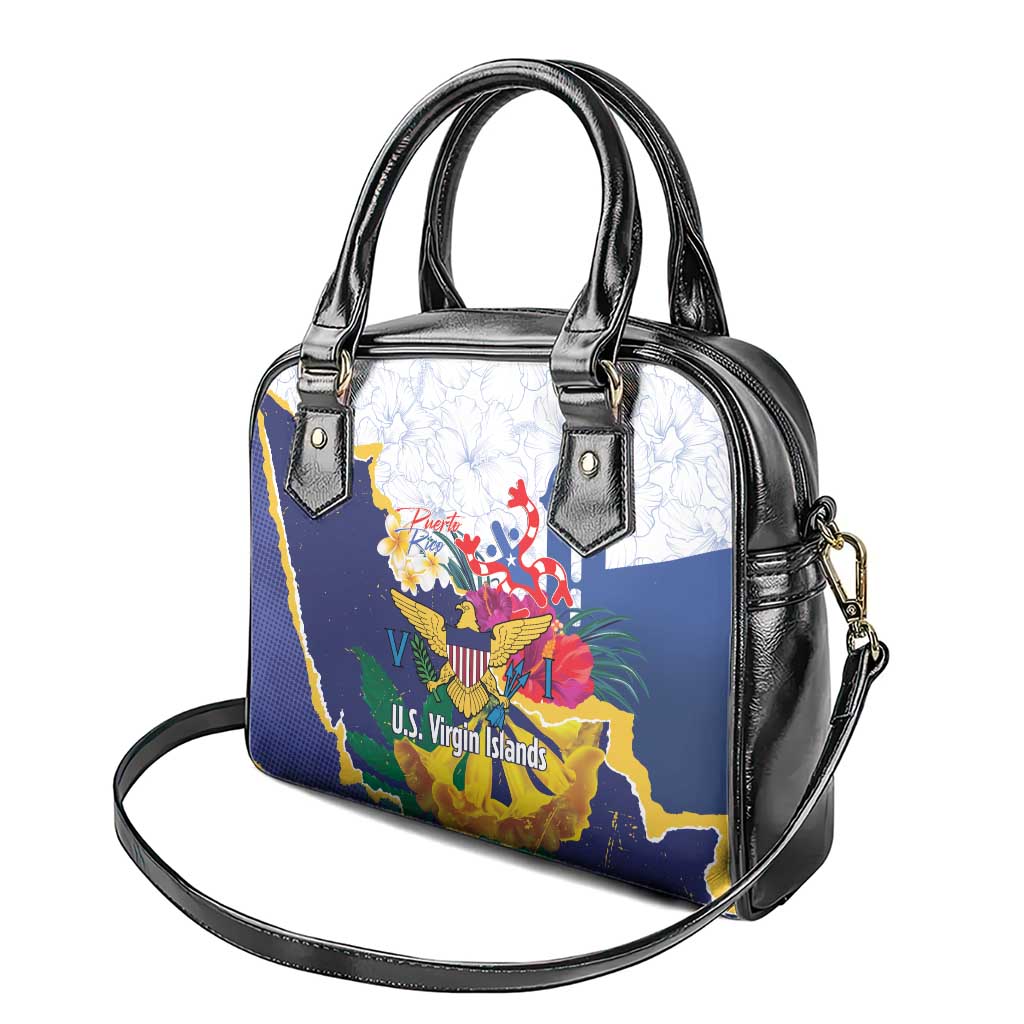 US Virgin Islands - Puerto Rico Day Shoulder Handbag Boricua Coqui Yellow-colored Eagle - Wonder Print Shop
