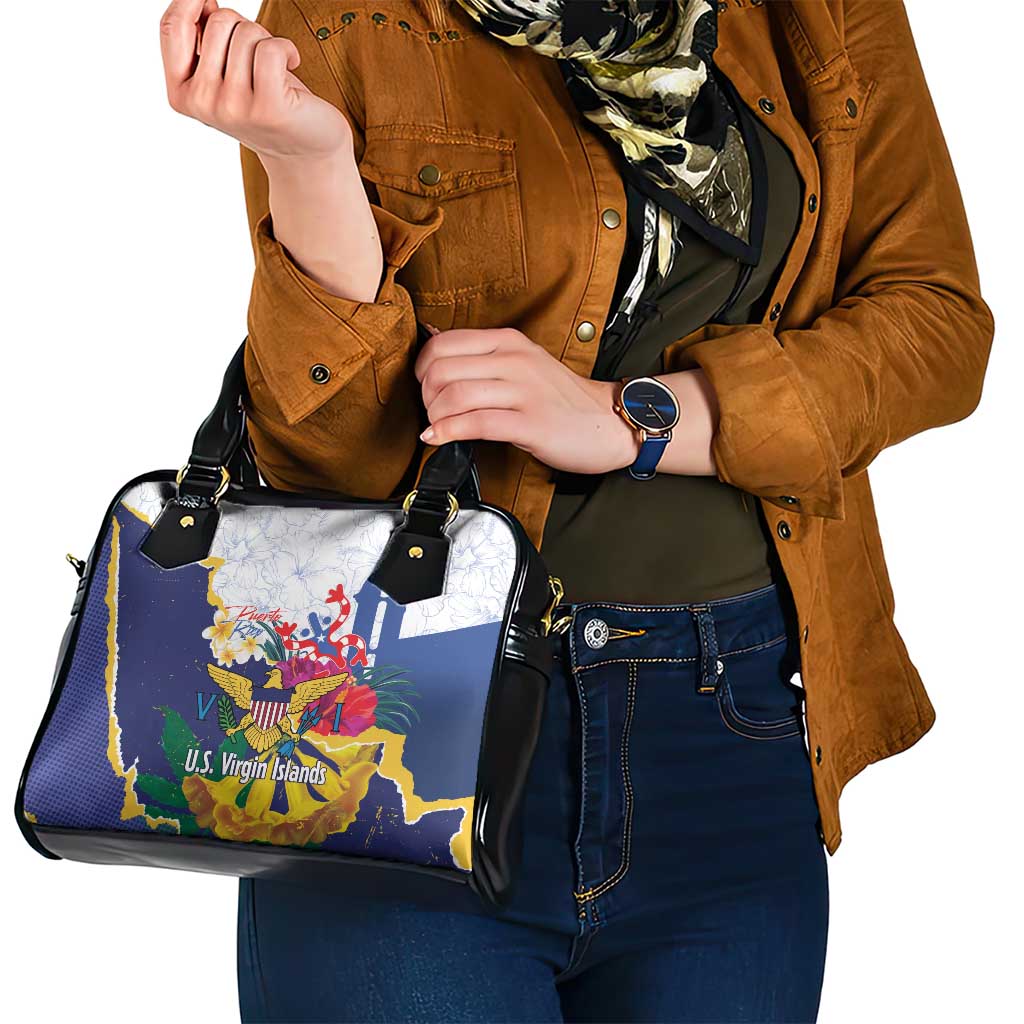 US Virgin Islands - Puerto Rico Day Shoulder Handbag Boricua Coqui Yellow-colored Eagle - Wonder Print Shop