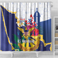 US Virgin Islands - Puerto Rico Day Shower Curtain Boricua Coqui Yellow-colored Eagle - Wonder Print Shop