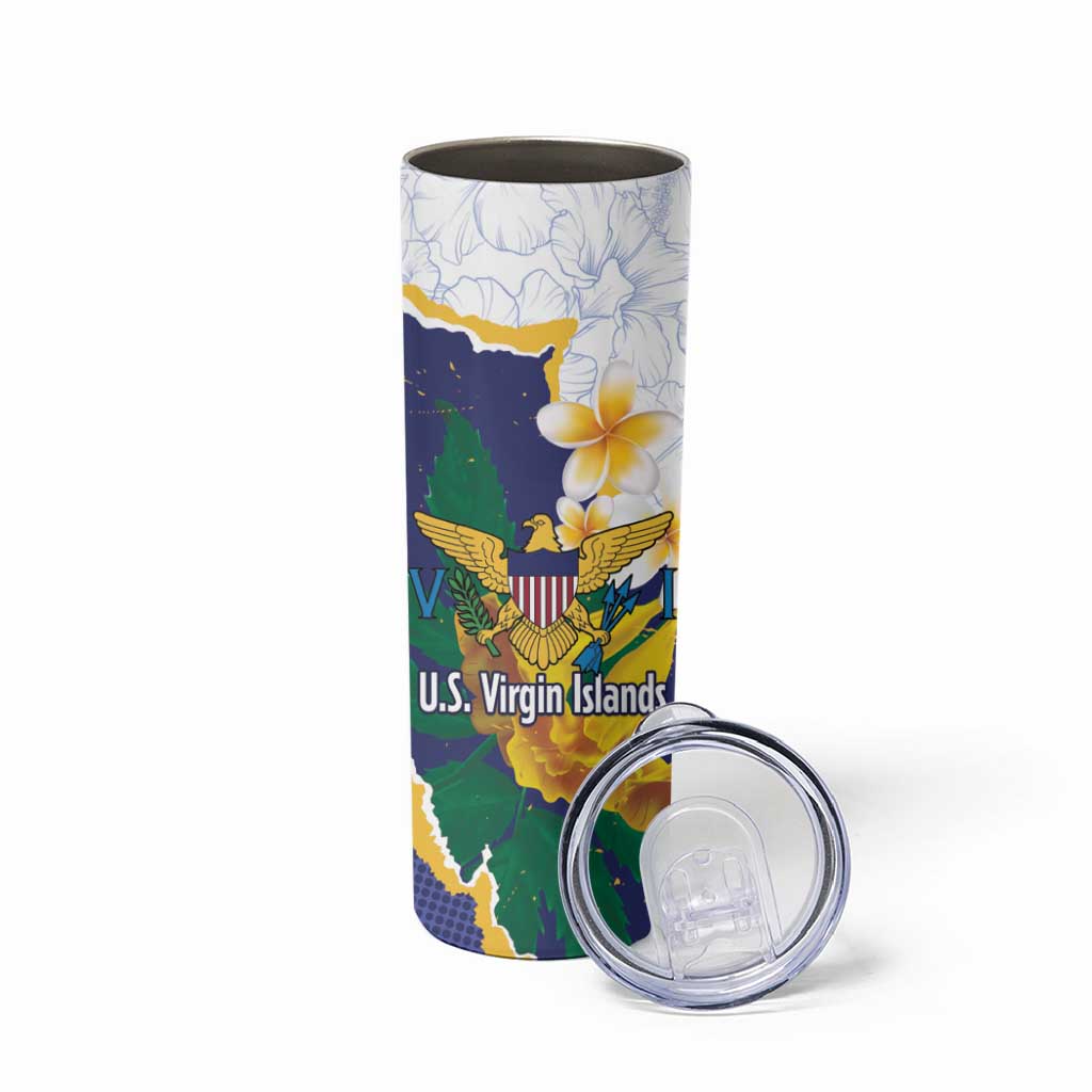 US Virgin Islands - Puerto Rico Day Skinny Tumbler Boricua Coqui Yellow-colored Eagle - Wonder Print Shop