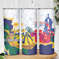 US Virgin Islands - Puerto Rico Day Skinny Tumbler Boricua Coqui Yellow-colored Eagle - Wonder Print Shop