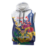 US Virgin Islands - Puerto Rico Day Sleeveless Hoodie Boricua Coqui Yellow-colored Eagle - Wonder Print Shop
