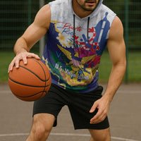 US Virgin Islands - Puerto Rico Day Sleeveless Hoodie Boricua Coqui Yellow-colored Eagle - Wonder Print Shop