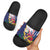 US Virgin Islands - Puerto Rico Day Slide Sandals Boricua Coqui Yellow-colored Eagle - Wonder Print Shop