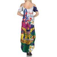 US Virgin Islands - Puerto Rico Day Summer Maxi Dress Boricua Coqui Yellow-colored Eagle - Wonder Print Shop