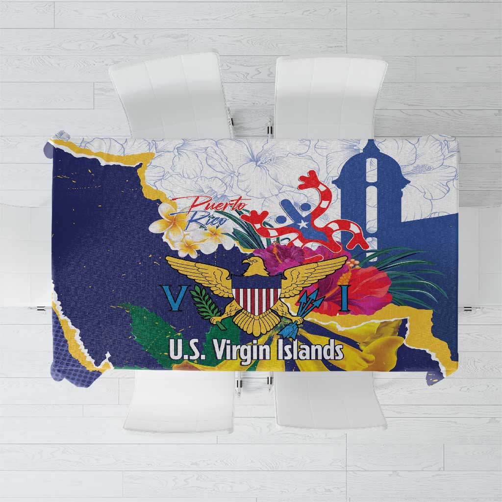 US Virgin Islands - Puerto Rico Day Tablecloth Boricua Coqui Yellow-colored Eagle - Wonder Print Shop