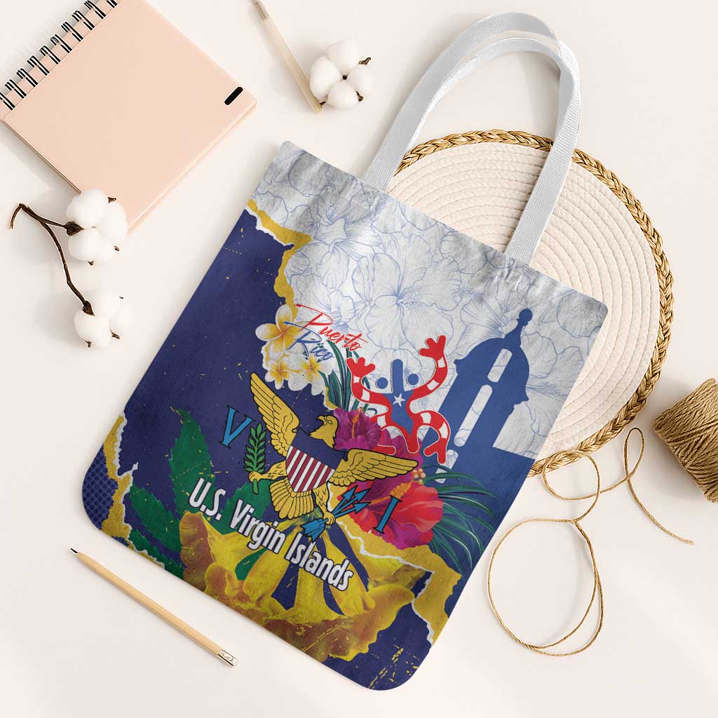 US Virgin Islands - Puerto Rico Day Tote Bag Boricua Coqui Yellow-colored Eagle - Wonder Print Shop