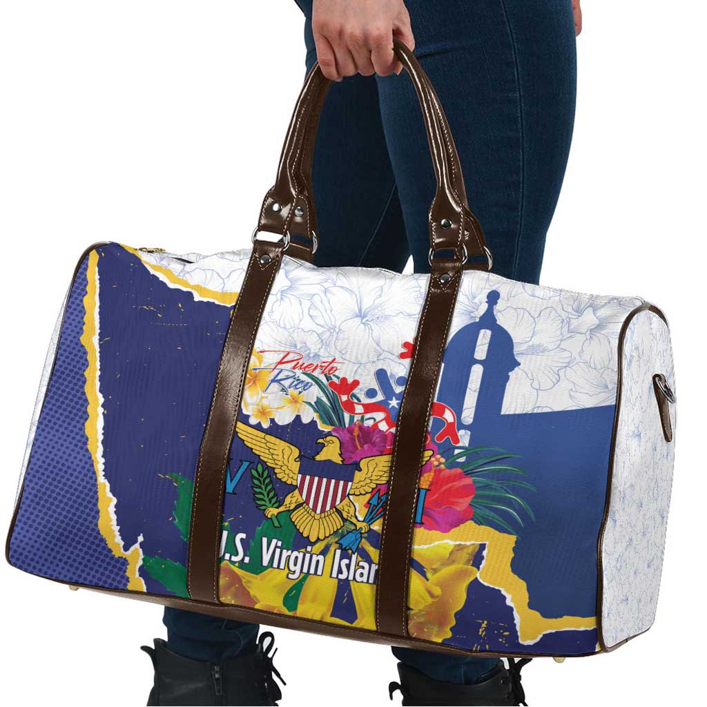 US Virgin Islands - Puerto Rico Day Travel Bag Boricua Coqui Yellow-colored Eagle - Wonder Print Shop