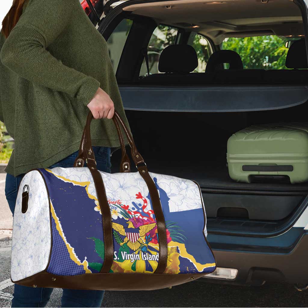 US Virgin Islands - Puerto Rico Day Travel Bag Boricua Coqui Yellow-colored Eagle - Wonder Print Shop