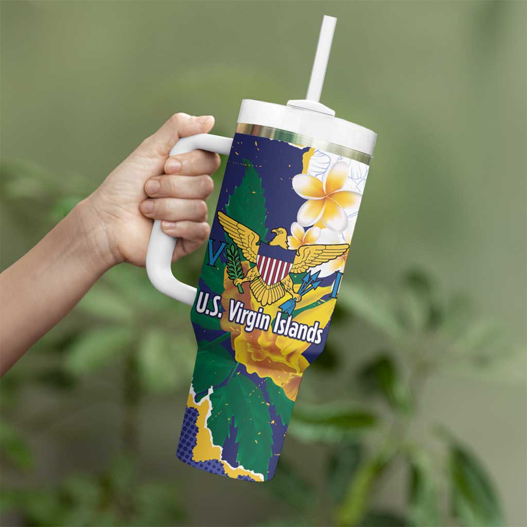 US Virgin Islands - Puerto Rico Day Tumbler With Handle Boricua Coqui Yellow-colored Eagle - Wonder Print Shop