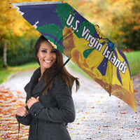 US Virgin Islands - Puerto Rico Day Umbrella Boricua Coqui Yellow-colored Eagle - Wonder Print Shop