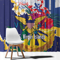 US Virgin Islands - Puerto Rico Day Window Curtain Boricua Coqui Yellow-colored Eagle - Wonder Print Shop