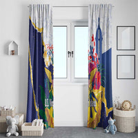 US Virgin Islands - Puerto Rico Day Window Curtain Boricua Coqui Yellow-colored Eagle - Wonder Print Shop