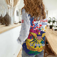 US Virgin Islands - Puerto Rico Day Women Casual Shirt Boricua Coqui Yellow-colored Eagle - Wonder Print Shop